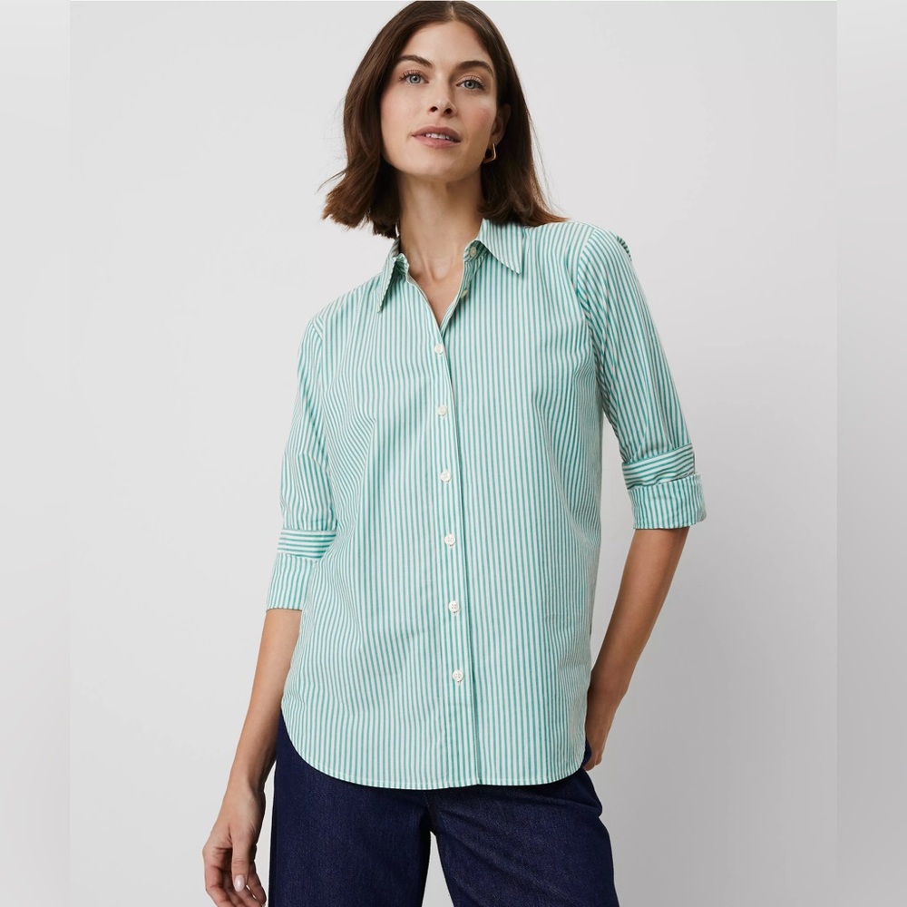 Striped Relaxed Button-Up Shirt